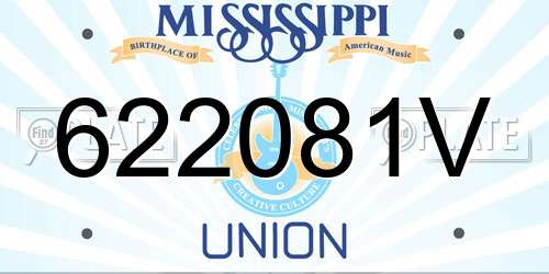 622081V Mississippi License Plate