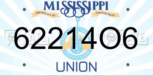 62214O6 Mississippi License Plate