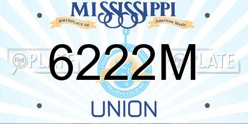6222M Mississippi License Plate