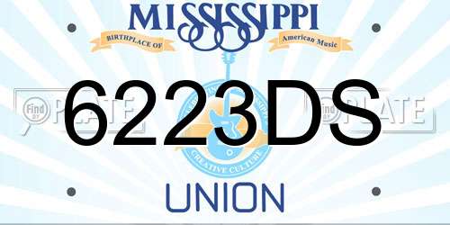 6223DS Mississippi License Plate