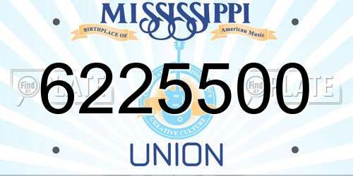 6225500 Mississippi License Plate