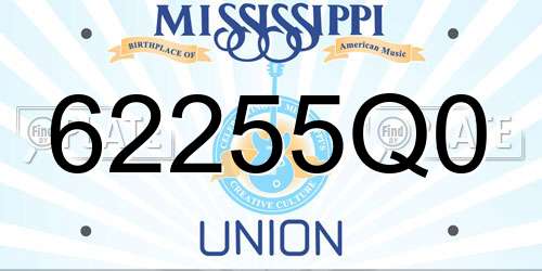 62255Q0 Mississippi License Plate