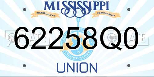 62258Q0 Mississippi License Plate