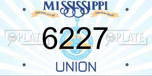 6227 Mississippi License Plate