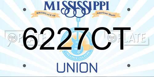 6227CT Mississippi License Plate