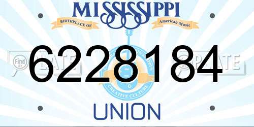 6228184 Mississippi License Plate