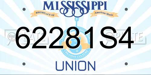 62281S4 Mississippi License Plate