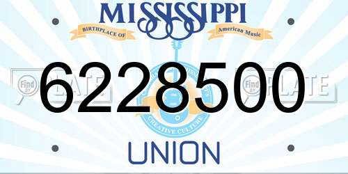 6228500 Mississippi License Plate