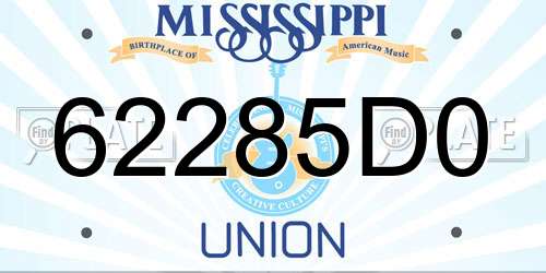 62285D0 Mississippi License Plate