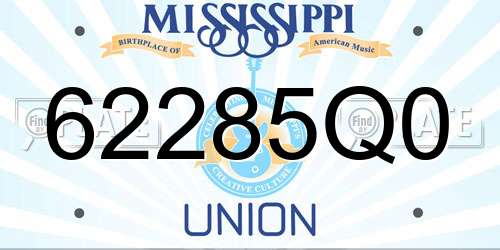 62285Q0 Mississippi License Plate