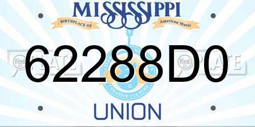 62288D0 Mississippi License Plate