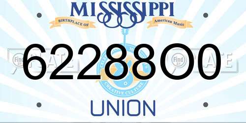 62288O0 Mississippi License Plate