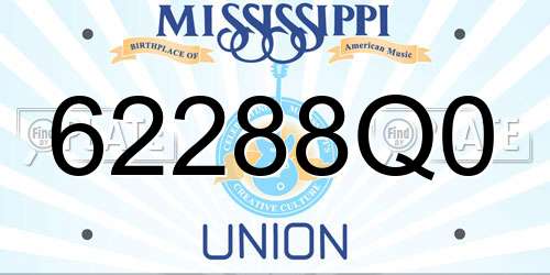 62288Q0 Mississippi License Plate