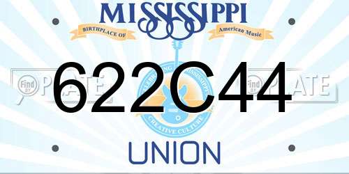 622C44 Mississippi License Plate