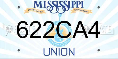 622CA4 Mississippi License Plate