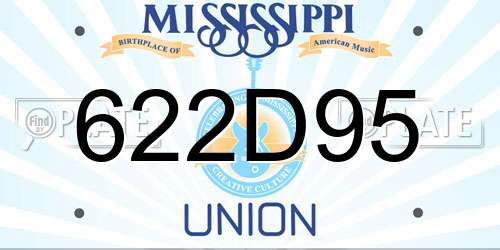 622D95 Mississippi License Plate
