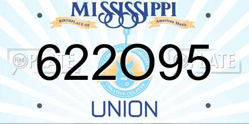 622O95 Mississippi License Plate