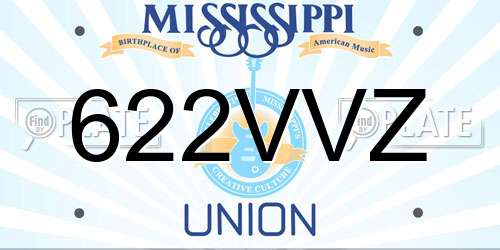 622VVZ Mississippi License Plate