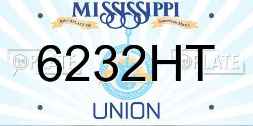 6232HT Mississippi License Plate
