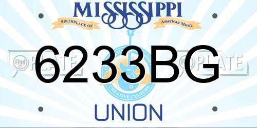 6233BG Mississippi License Plate