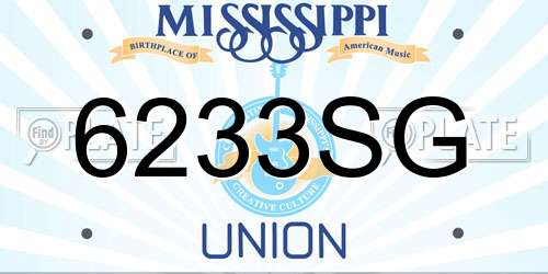 6233SG Mississippi License Plate