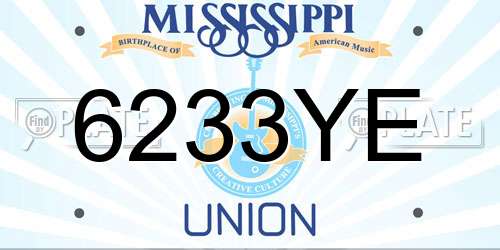 6233YE Mississippi License Plate