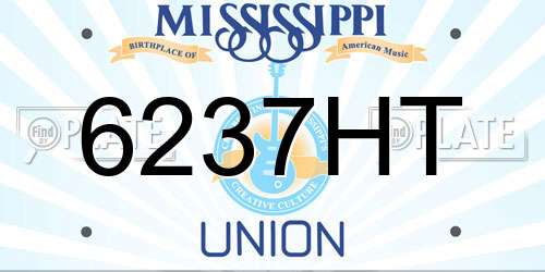 6237HT Mississippi License Plate