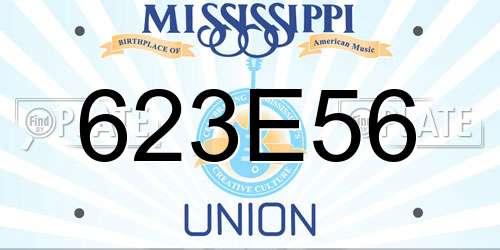 623E56 Mississippi License Plate
