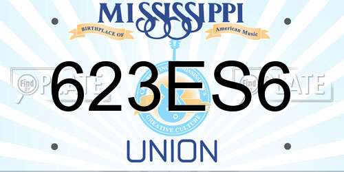 623ES6 Mississippi License Plate