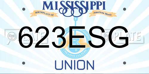 623ESG Mississippi License Plate