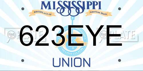 623EYE Mississippi License Plate