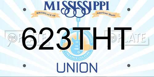 623THT Mississippi License Plate