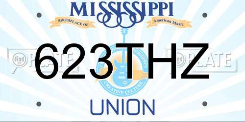623THZ Mississippi License Plate