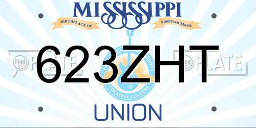 623ZHT Mississippi License Plate