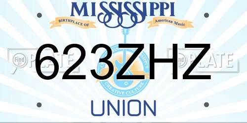 623ZHZ Mississippi License Plate