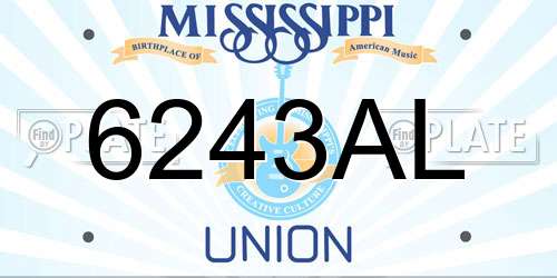 6243AL Mississippi License Plate