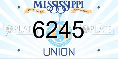 6245 Mississippi License Plate