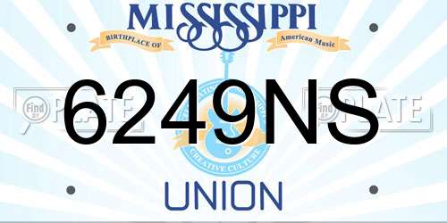 6249NS Mississippi License Plate