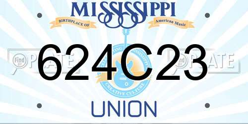 624C23 Mississippi License Plate