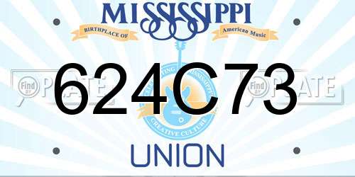 624C73 Mississippi License Plate
