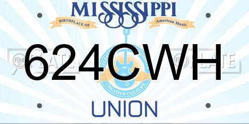 624CWH Mississippi License Plate