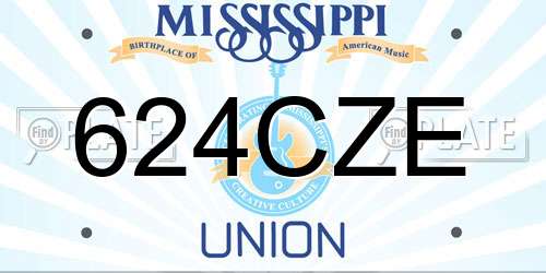 624CZE Mississippi License Plate