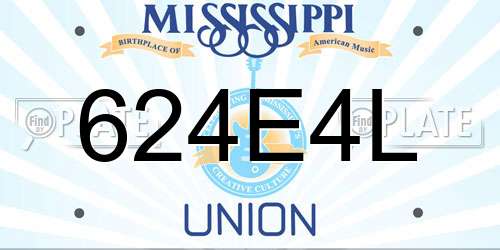 624E4L Mississippi License Plate