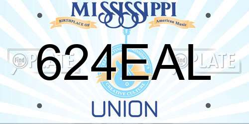 624EAL Mississippi License Plate