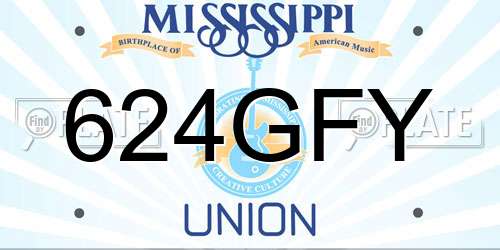 624GFY Mississippi License Plate