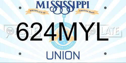 624MYL Mississippi License Plate