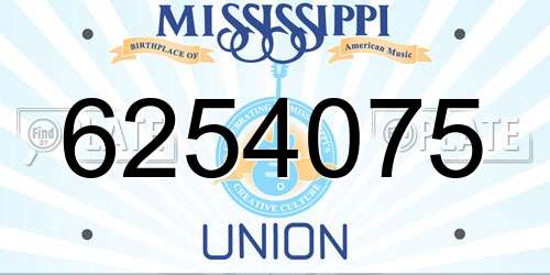6254075 Mississippi License Plate