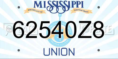 62540Z8 Mississippi License Plate