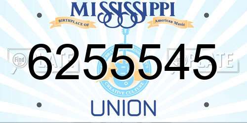 6255545 Mississippi License Plate