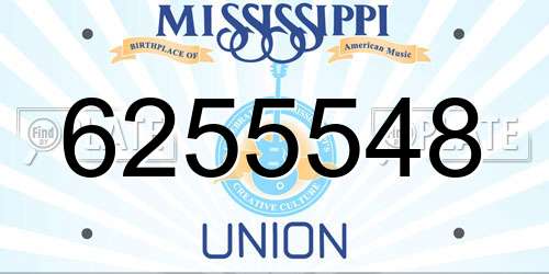 6255548 Mississippi License Plate